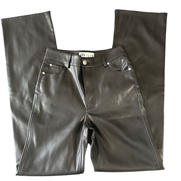 Zara faux leather pants size 2 - Picture 1 of 7
